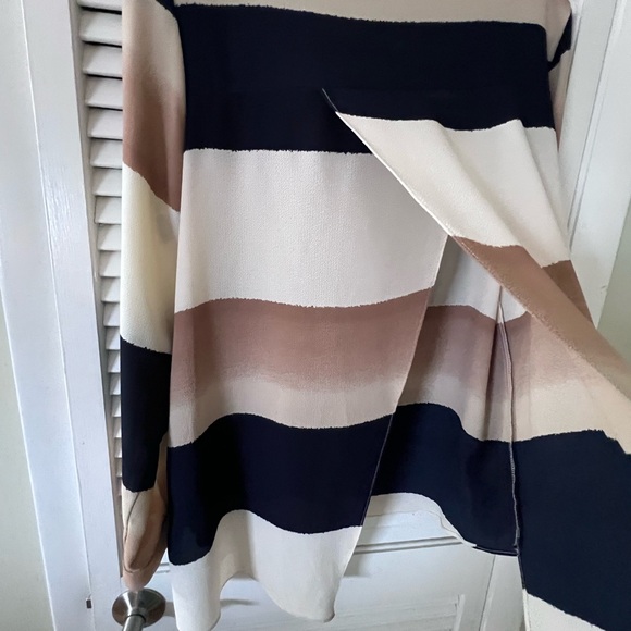 Joseph Ribkoff Women's Color Block Blouse - Black, Cream, Brown - Picture 3 of 3